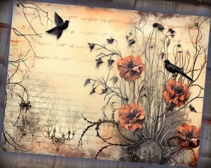 12 Papers | Halloween Themed Junk Journal Background with Colorful Details and Clipart | Scrapbooking Kit and Printable Paper