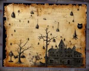 11 papers | Halloween Junk Journal Printable Papers | Scrapbooking Kit with Intricate Details and Big Elements | Shabby Chic Printable Pages