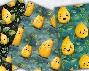 Cartoon Happy Banana Digital Paper - Seamless Texture - Instant Download - Scrapbooking, Crafts, DIY, Stationery - Printable Pattern