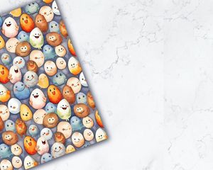 Colorful Cartoon Happy Egg Digital Paper Pattern Seamless Texture for Scrapbooking, Crafts, and DIY Projects - Instant Download