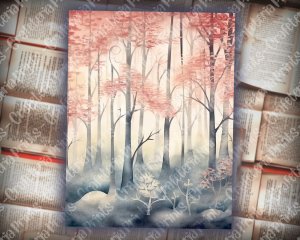 20 Pages of Haunted Forest Background Mystic Fairy Tale Watercolor Illustration for Scrapbooking, Invitations, Digital Planners, Journaling