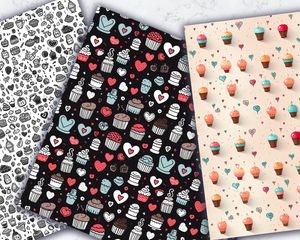 Hand Drawn Hearts Doodle Icons | Seamless Repeat Pattern | Printable Digital Paper | Light Solid Background | Instant Download