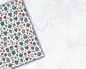 Hand Drawn Hearts Doodle Icons | Seamless Repeat Pattern | Printable Digital Paper | Light Solid Background | Instant Download