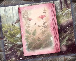 Watercolor Pastel Illustration Hidden Glade Digital Junk Journal Background, Fairy Forest Collage Printable, Nature Journal Paper