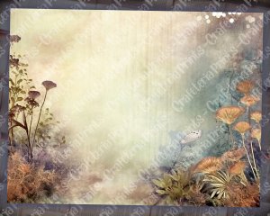 Watercolor Pastel Illustration Hidden Glade Digital Junk Journal Background, Fairy Forest Collage Printable, Nature Journal Paper