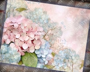 Fairy Tale Watercolor Hydrangeas Junk Journal Background - Printable Collage for Invitations, Digital Planners, Journaling, Nature Themes