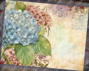 Fairy Tale Watercolor Hydrangeas Junk Journal Background - Printable Collage for Invitations, Digital Planners, Journaling, Nature Themes