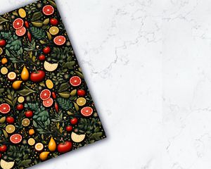 Food-inspired Seamless Digital Pattern Paper for Crafts, Scrapbooking, and DIY Projects. Italian Cuisine Elements: Tomatoes, Basil