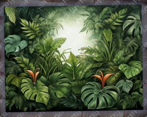 Basic Jungle Themed Wallpaper for Junk Journal - High Quality, High Detailed, 8k, 1f - Tropical Digital Paper, Printable Kit for Invitations