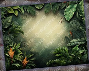 Basic Jungle Themed Wallpaper for Junk Journal - High Quality, High Detailed, 8k, 1f - Tropical Digital Paper, Printable Kit for Invitations