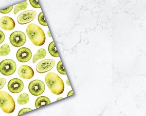 Digital Pattern Paper with Seamless Texture - Kiwi & Lime Clipart, Doodle Style, Cute Watercolor Illustration, Hand Drawn Vector