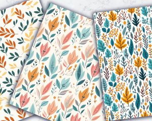 AnnaLanis Aesthetic Leaf Pattern | Minimalistic White Background | Bertrand Print Show Design | Earth Tones | Pastel Colors | Nordic Style