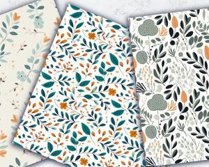 AnnaLanis Aesthetic Leaf Pattern | Minimalistic White Background | Bertrand Print Show Design | Earth Tones | Pastel Colors | Nordic Style