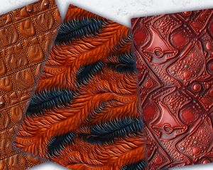 Decorated Leather Texture Digital Pattern Paper for Creative Projects - Photorealistic High Resolution Clipart for Scrapbooking, Crafts