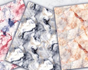 Realistic Marble Texture Digital Paper Pack - Seamless Patterns for Crafts, Scrapbooking, and Design Projects - Instant Download