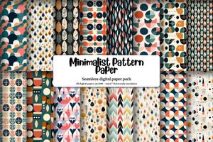 Scandinavian Minimalist Digital Pattern Paper | Seamless Texture Design for Crafts & Scrapbooking | Limited Color Palette | Instant Download