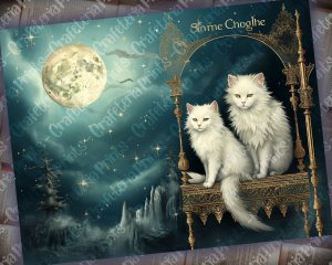 16 Pages of Moonlight Background, Moon and Sun Celestial Vibes, Shabby Chic Ephemera, Scrapbooking Background - Perfect for Invitations