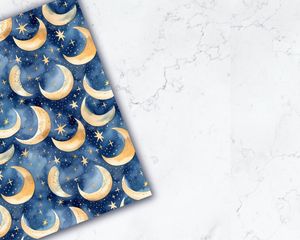 Celestial Moonlight Digital Paper with Seamless Texture - High Quality Printable Patterns for Scrapbooking, Card Making