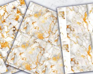 Marble Texture Gold Elements Digital Pattern Paper with Seamless Hi-Res Mystic Stars Design for Crafts, Scrapbooking, and Printables