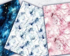 Mystic Stars Digital Paper - Realistic Marble Texture - Seamless Pattern for Crafts and Scrapbooking - High Quality - Instant Download