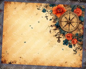 Nautical Decoupage Patterned Wallpaper for Junk Journal - High Quality 8k Watercolor Composition, Perfect for Invitations, Digital Planners