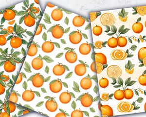 Orange Clipart Seamless Texture | Doodle Style Watercolor Illustration | Cute Design Elements | High Quality Digital Pattern Paper