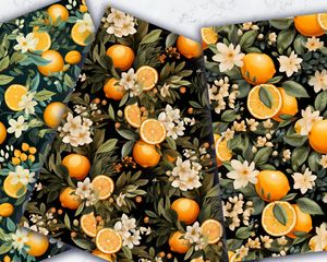 Cartoon Orange Lemon Digital Paper, Seamless Texture Patterns, Instant Download, Printable Scrapbook Paper, Commercial Use, DIY Crafts