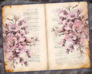 Watercolor Orchids Floral Theme Vintage Flowers Wallpaper for Scrapbooking, Invitations, Designs - High Quality, Detailed, Big Elements