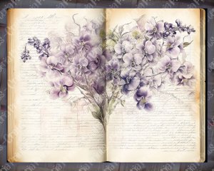 Watercolor Orchids Floral Theme Vintage Flowers Wallpaper for Scrapbooking, Invitations, Designs - High Quality, Detailed, Big Elements