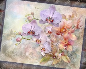 Fairy Tale Watercolor Orchids Junk Journal Background, Floral Nature Journal Paper, Muted Colors, Digital Printable, Perfect for Invitations