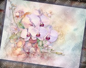 Fairy Tale Watercolor Orchids Junk Journal Background, Floral Nature Journal Paper, Muted Colors, Digital Printable, Perfect for Invitations