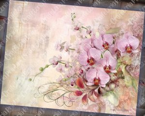 Fairy Tale Watercolor Orchids Junk Journal Background, Floral Nature Journal Paper, Muted Colors, Digital Printable, Perfect for Invitations