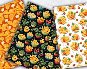 Digital Pattern Paper with Seamless Texture for Pure and Perfect Pasta Dish, Food-Inspired Clipart, Kitchen Decor, Instant Download