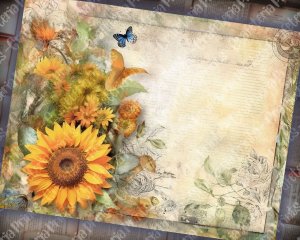 Watercolor Pastel Sunflowers Junk Journal Background, Fairy Collage Printable, Digital Nature Journal Paper, Floral Background, Muted Colors