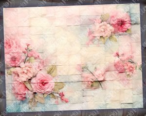 Pink Paper Quilt Digital Junk Journal Background | Shabby Chic Ephemora, Vintage Lined Paper, Watercolor | Perfect for Invitations