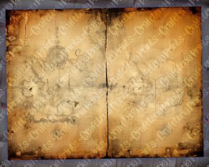 12 Papers | Antique Pirates of the Caribbean Treasure Map Background Details | Shabby Chic Scrapbooking Papers | Perfect for Invitations