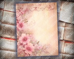 20 pages of Romance Vintage background shabby chic ephemera scrapbooking, light pink and pastel colors, perfect for invitations