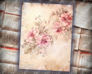 20 pages of Romance Vintage background shabby chic ephemera scrapbooking, light pink and pastel colors, perfect for invitations