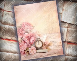 20 pages of Romance Vintage background shabby chic ephemera scrapbooking, light pink and pastel colors, perfect for invitations