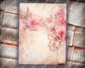 20 pages of Romance Vintage background shabby chic ephemera scrapbooking, light pink and pastel colors, perfect for invitations