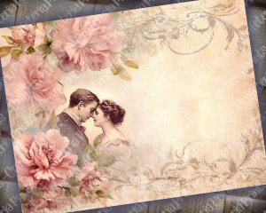 20 Pages of Romance Vintage Background Shabby Chic Ephemera Scrapbooking | Invitations, Digital Planners, Journaling, Junk Journals