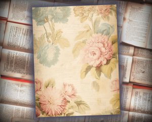 16 papers | Vintage Rose & Lace Printable Paper Pack for Junk Journaling, Scrapbooking, Shabby Chic Ephemera, Victorian-inspired Design