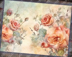 Watercolor Roses Junk Journal Background | Fairy Collage Printable | Digital Nature Journal Paper | Floral Muted Colors | Invitations