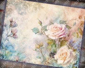 Watercolor Roses Junk Journal Background | Fairy Collage Printable | Digital Nature Journal Paper | Floral Muted Colors | Invitations