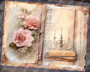 16 papers | Shabby Chic Ephemera Scrapbooking Kit: Intricate Illustrations, Perfect for Junk Journals, Invitations, and Digital Planners