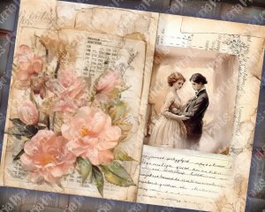 16 papers | Shabby Chic Ephemera Scrapbooking Kit: Intricate Illustrations, Perfect for Junk Journals, Invitations, and Digital Planners