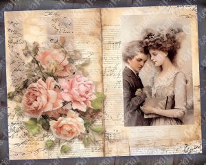 16 papers | Shabby Chic Ephemera Scrapbooking Kit: Intricate Illustrations, Perfect for Junk Journals, Invitations, and Digital Planners