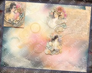 Shabby Chic Ephemera Clipart Set - Perfect for Scrapbooking, Invitations, Digital Planners, Journaling, Junk Journals - Instant Download