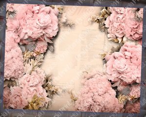 23 pages of rustic soft pink floral scrapbook paper high res 8k, perfect for invitations, digital planners, journaling, junk journals