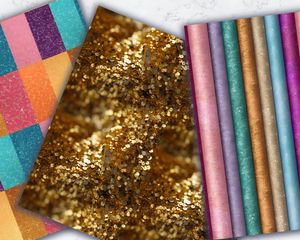 Glitter Texture Digital Paper Seamless Pack, Sparkly Background Patterns, Printable Scrapbooking Supplies, Instant Download, Commercial Use